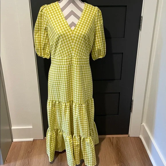 Ann Taylor Citron Gingham Preppy Midi Dress Size 10 NWOT - Picture 3 of 10